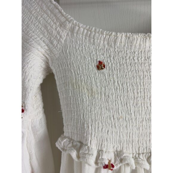 Free People Women's Counting Daisies Embroidered Mini Dress Size S *Stains* - Picture 2 of 12